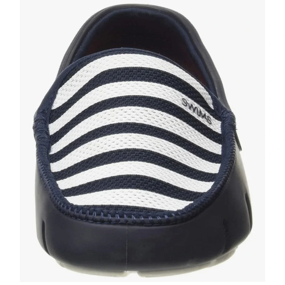 Swims Striped Venetian Loafers Boat Shoe Water Moccasin Men's SlipOn Size 9 Navy